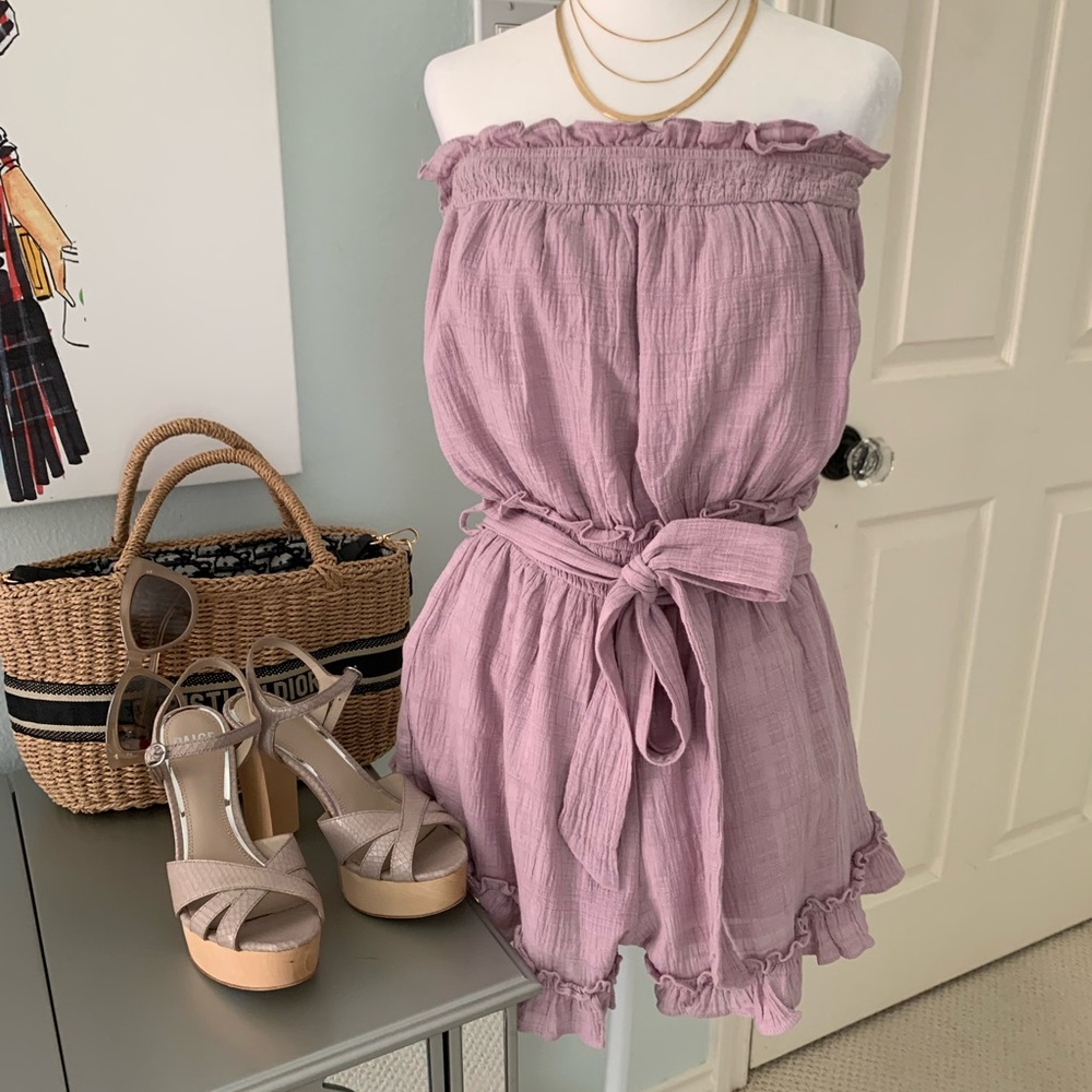 Skylar and Madison strapless lavender romper Small